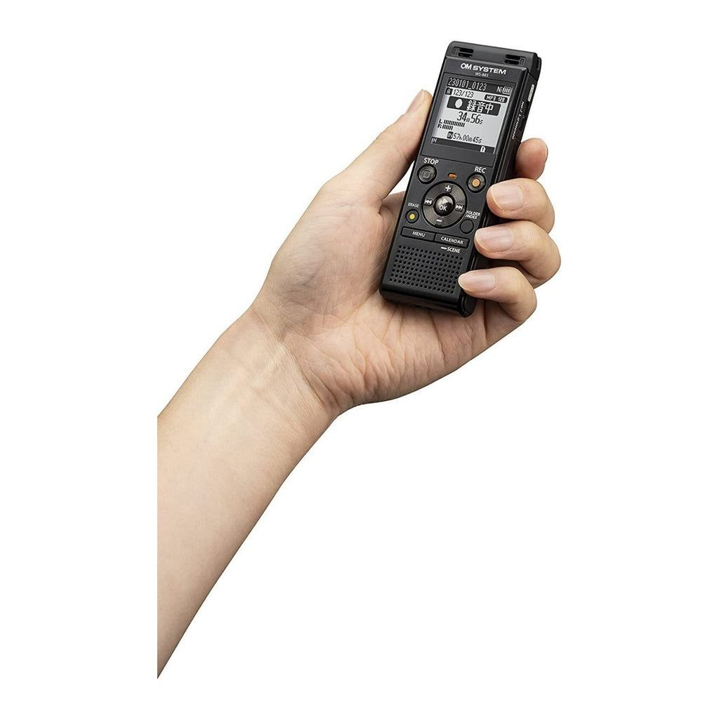Olympus WS-883 Digital Voice Recorder with USB-A Battery Charging and 8GB Built-In Memory (Black)