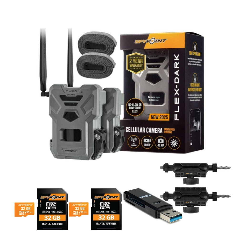 Spypoint Flex Dark GPS Cellular Trail Camera (2-Pack) Bundle