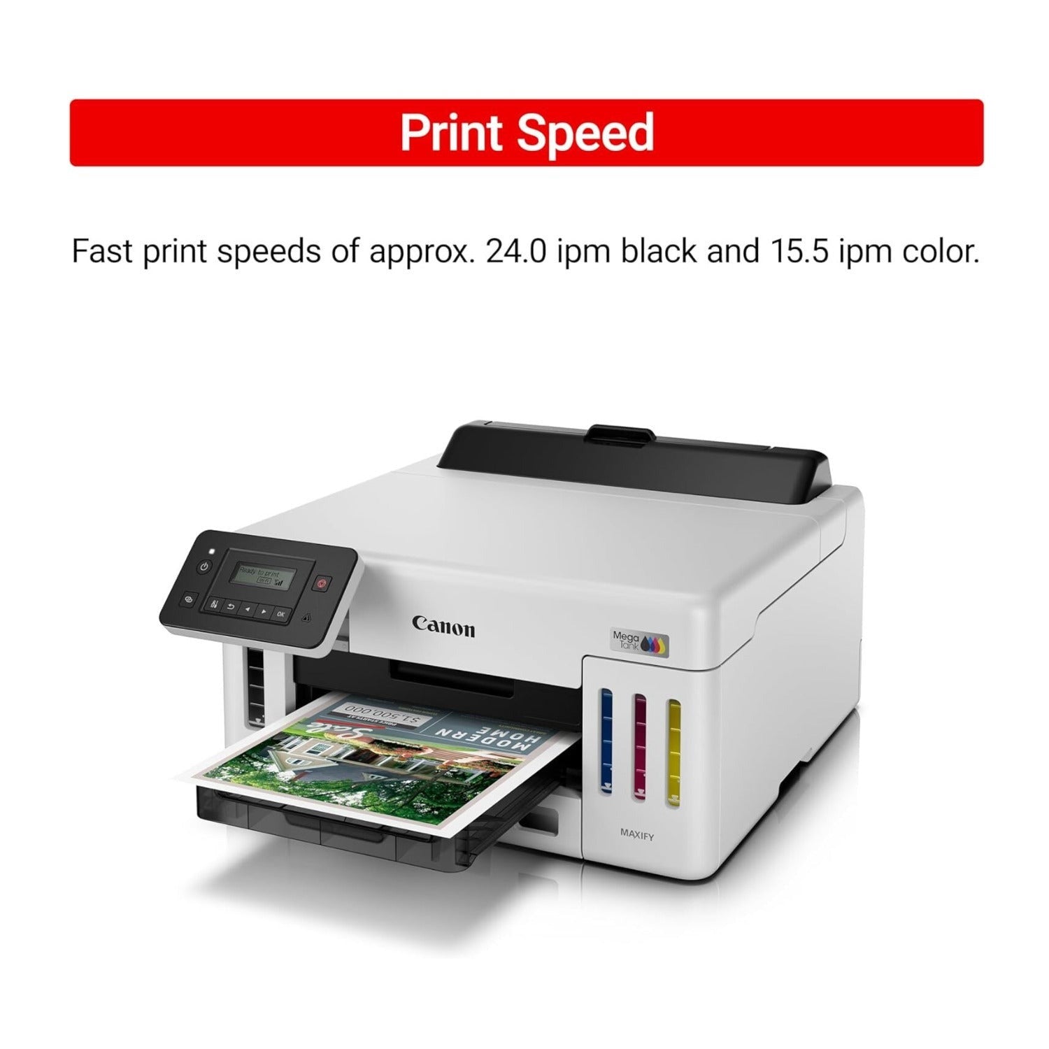 Canon MegaTank GX5120 Wi-Fi Inkjet Color Printer with Auto Duplex Printing White