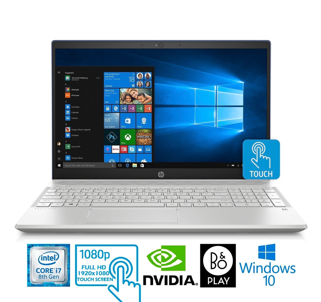 HP Pavilion 15 Laptop, 15.6" FHD Touch, Intel Core i7-8550U, 16GB RAM, GeForce MX150 (Certified Refurbished)
