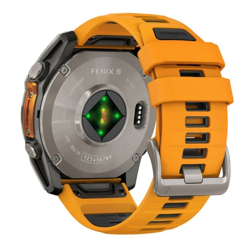 Garmin Fenix 8 AMOLED Sapphire 51mm Smartwatch (Spark Orange/Graphite) Bundle