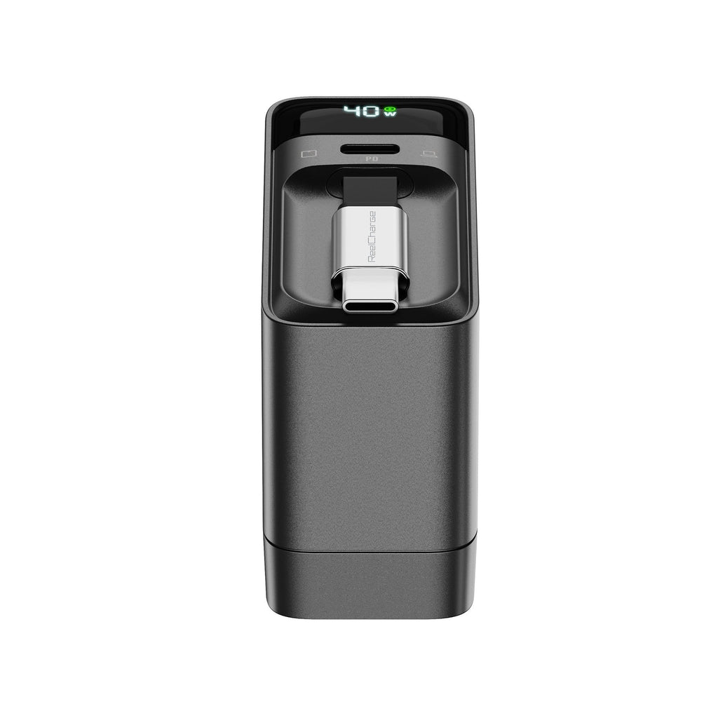 ReelCharge 40W Charger with Retractable Cable (Black)