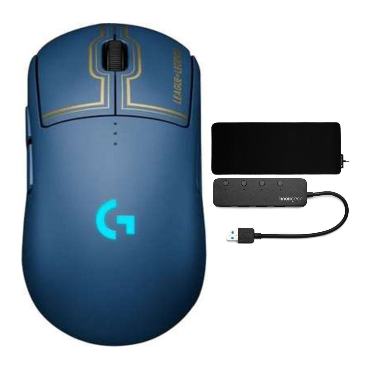 Logitech G Pro Wireless Gaming Mouse League of Legends Edition Bundle with Mouse Pad and USB Hub
