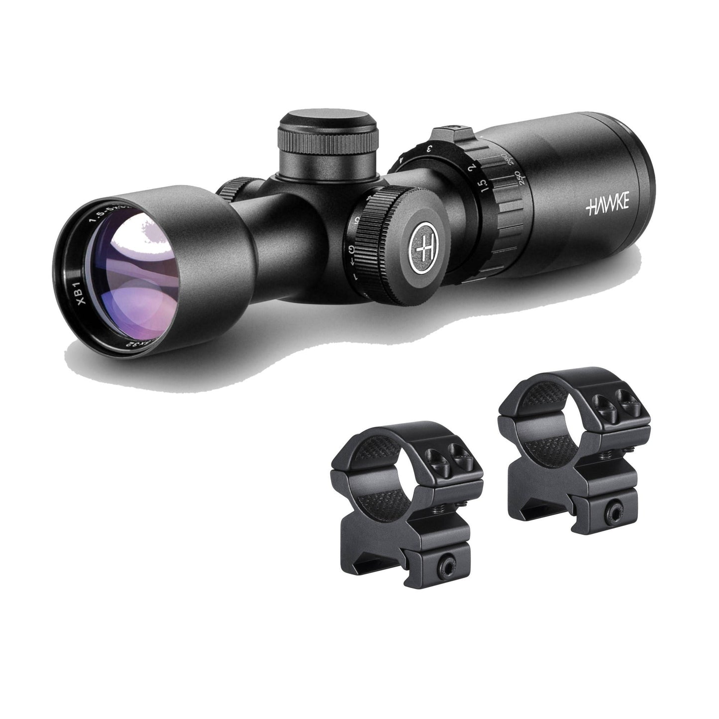 Hawke XB1 Vari-Speed 1.5-5x32 IR Crossbow Scope with Illuminated Reticle and Rings