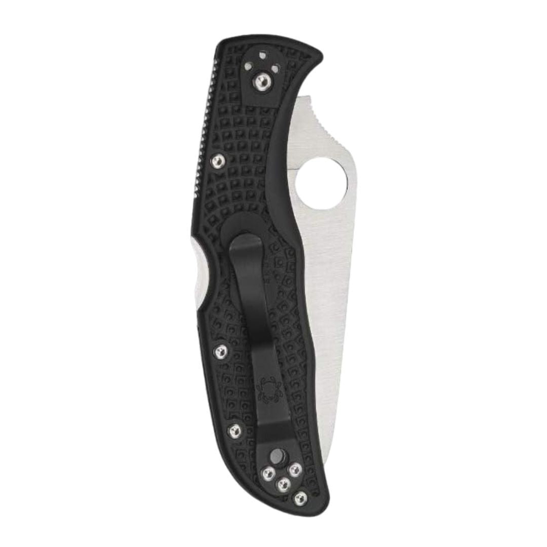 Spyderco Endela Lightweight Folding Knife with VG-10 Steel PlainEdge Blade and Black FRN Handle