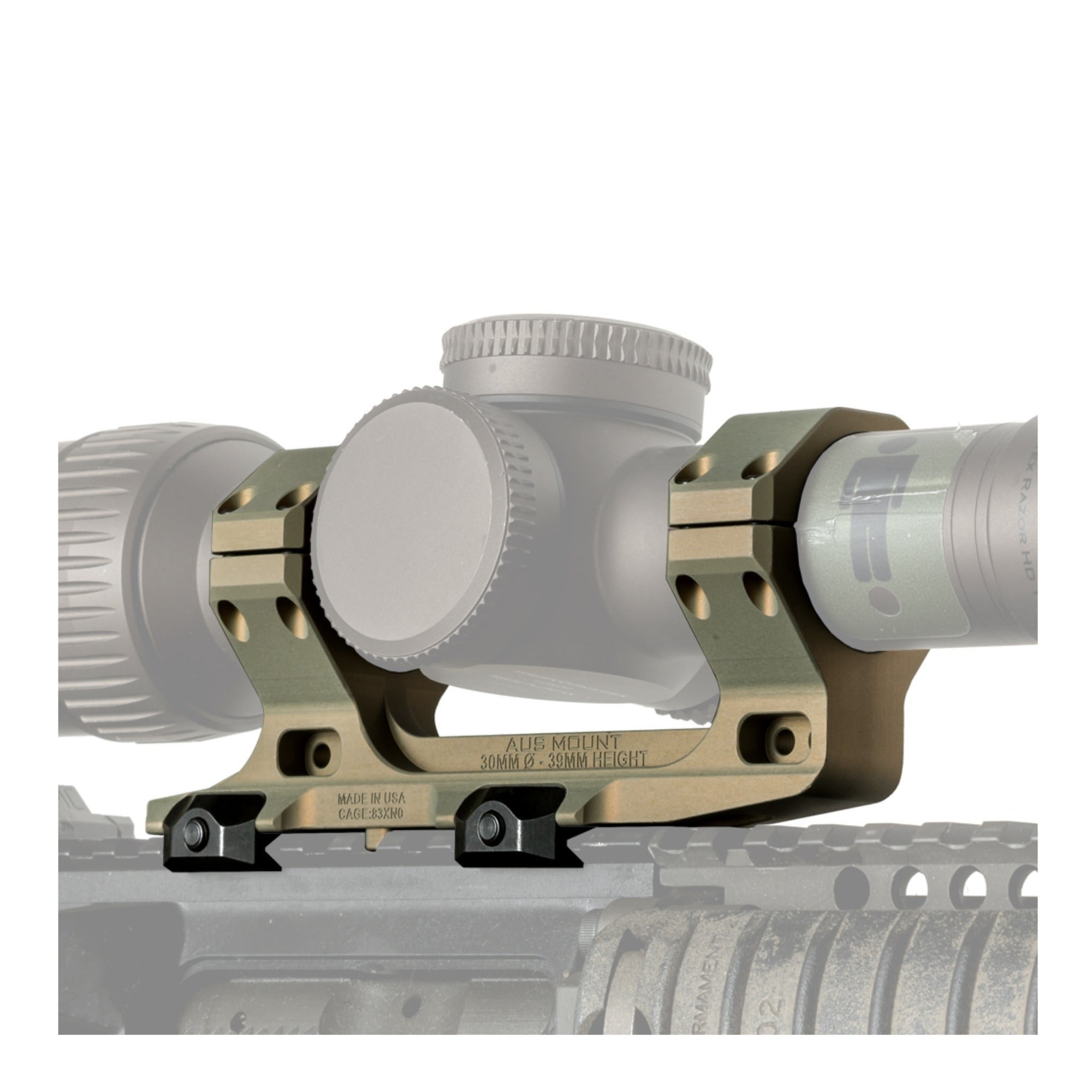 Reptilia AUS 30mm Optic Mount (FDE Anodized) with ROF-90 and Bubble Level Bundle