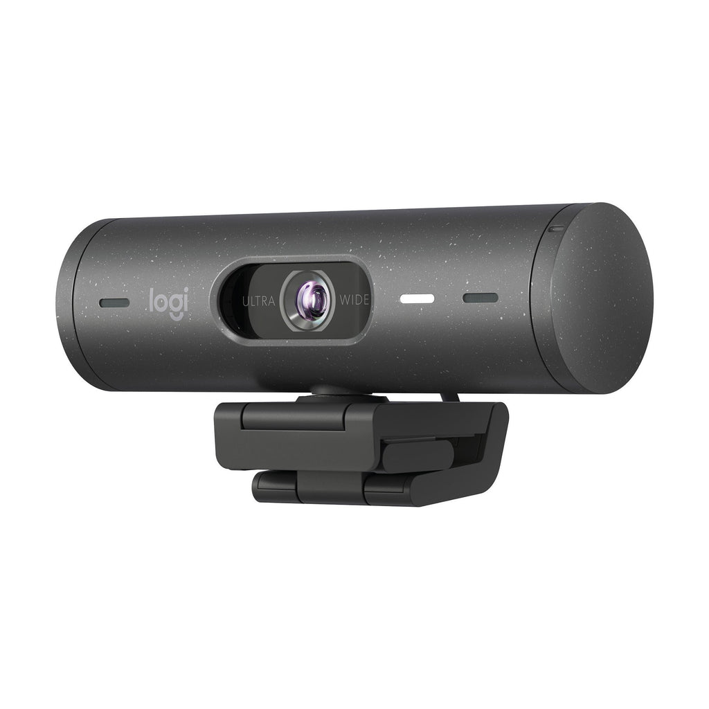Logitech Brio 500 Webcam with Selfie Ring Light Stand and USB Hub (Graphite)