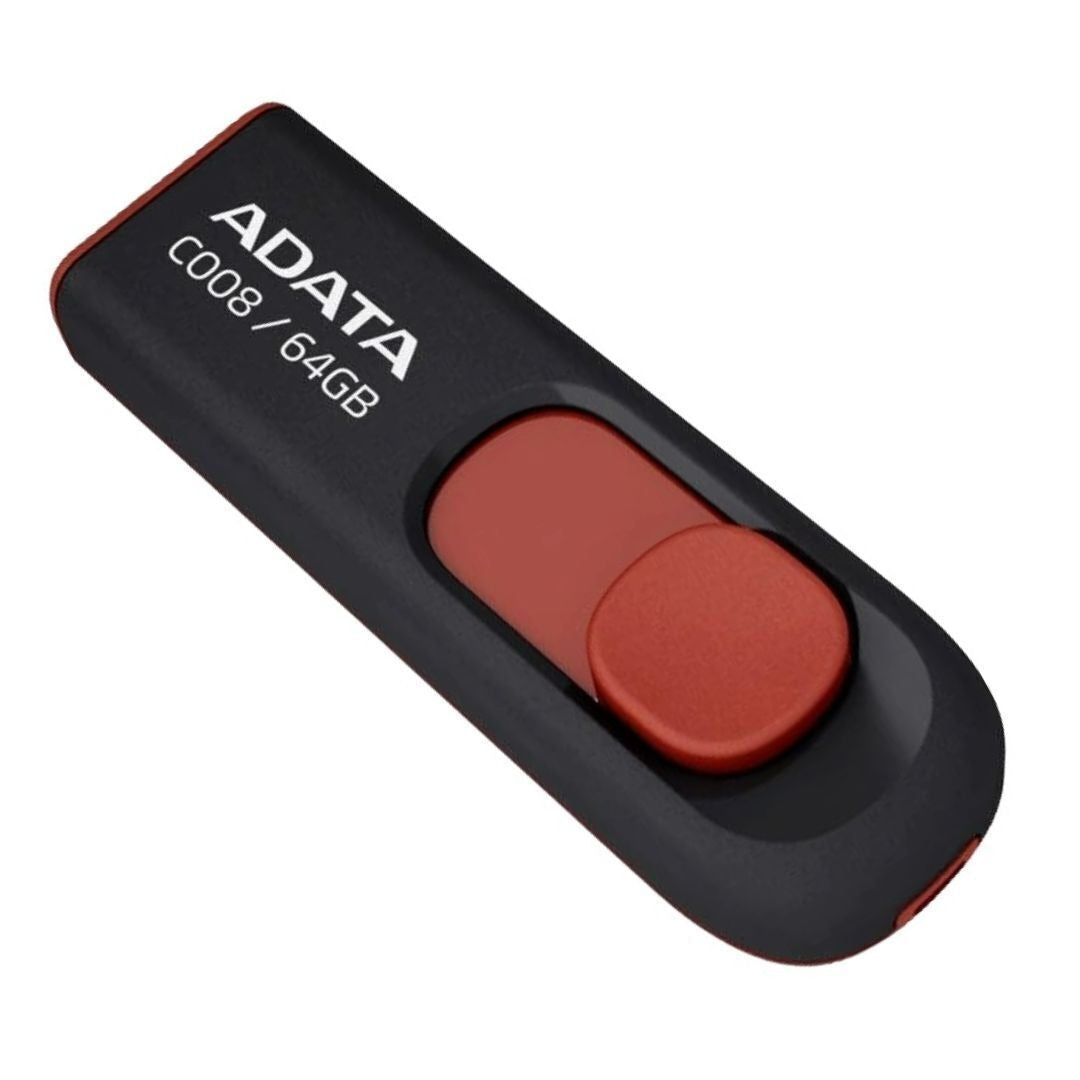 ADATA 64GB USB 2.0 Retractable Capless Flash Drive (Red)