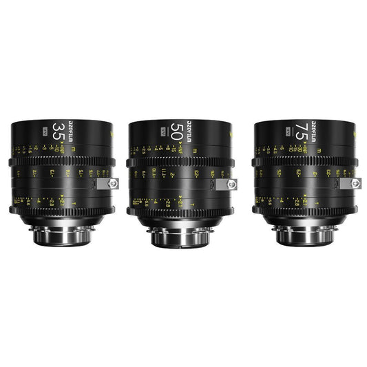 DZOFilm VESPID Cyber Full Frame PL and EF Mounts 35mm, 50mm, and 75mm 3-Lens Kit Iris (Black)