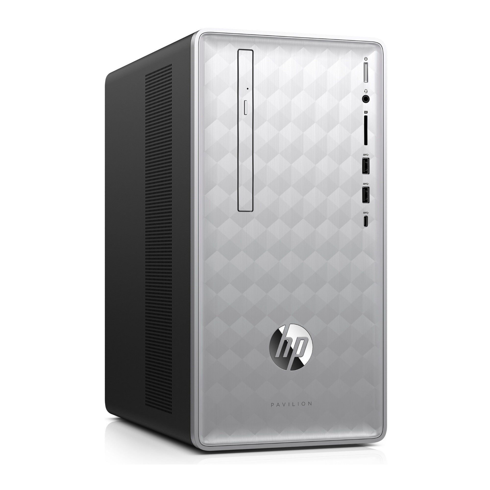 HP Pavilion 590 Desktop PC, Intel Core i7-9700, 16GB RAM, 1TB HDD + 128GB SSD, Radeon Graphics 4GB, Windows 10 (Certified Refurbished)