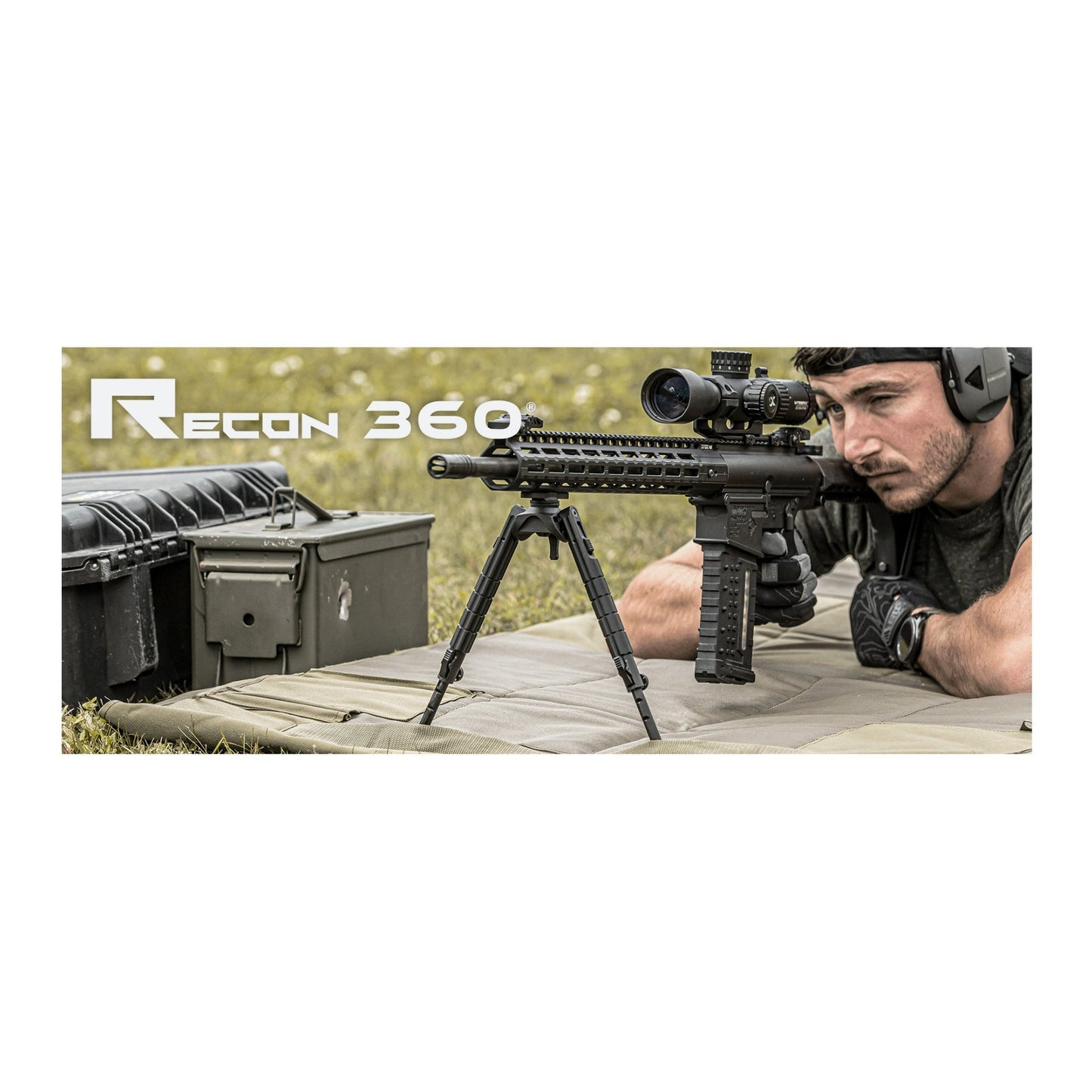 UTG Recon 360 TL M LOK Matte Black Bipod with 5.8 to 7.1 Inch Center Height
