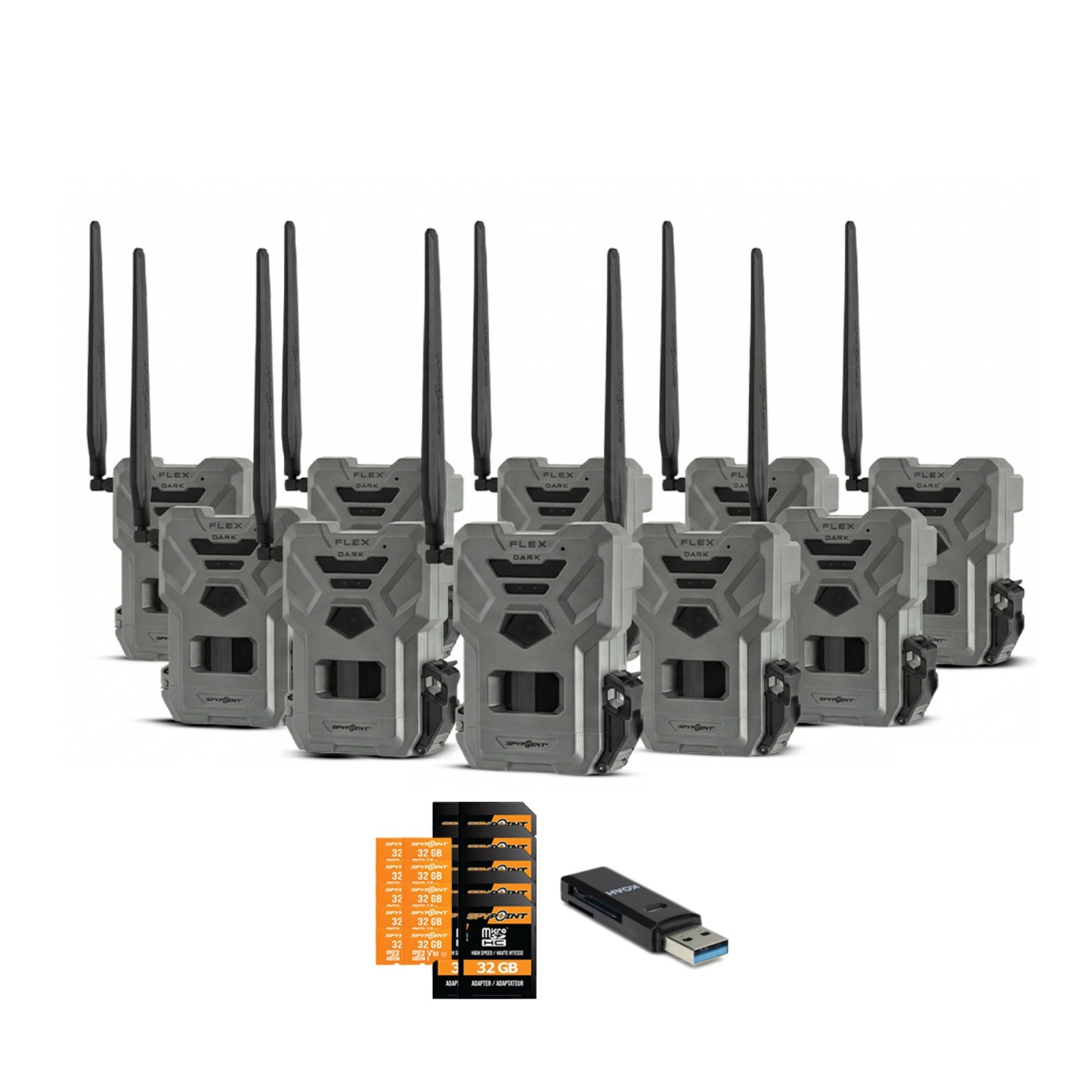Spypoint Flex Dark GPS Cellular Trail Camera (10-Pack) Bundle