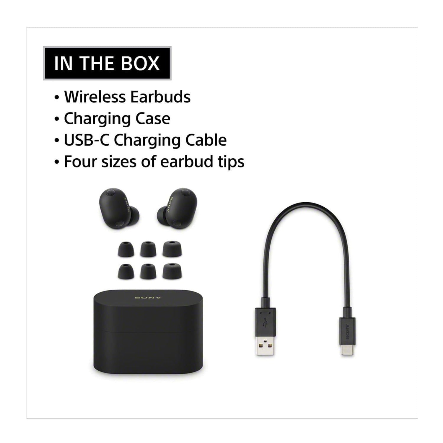 Sony WF-1000XM6 Wireless Earbuds (Black) with 3-in-1 Portable Accessory