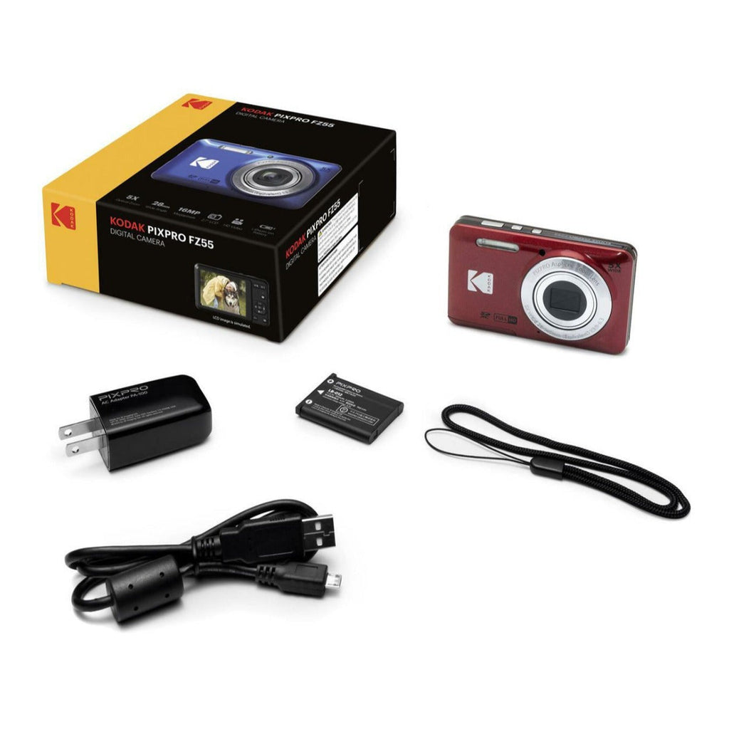 Kodak PIXPRO Friendly Zoom FZ55 Digital Camera (Red)