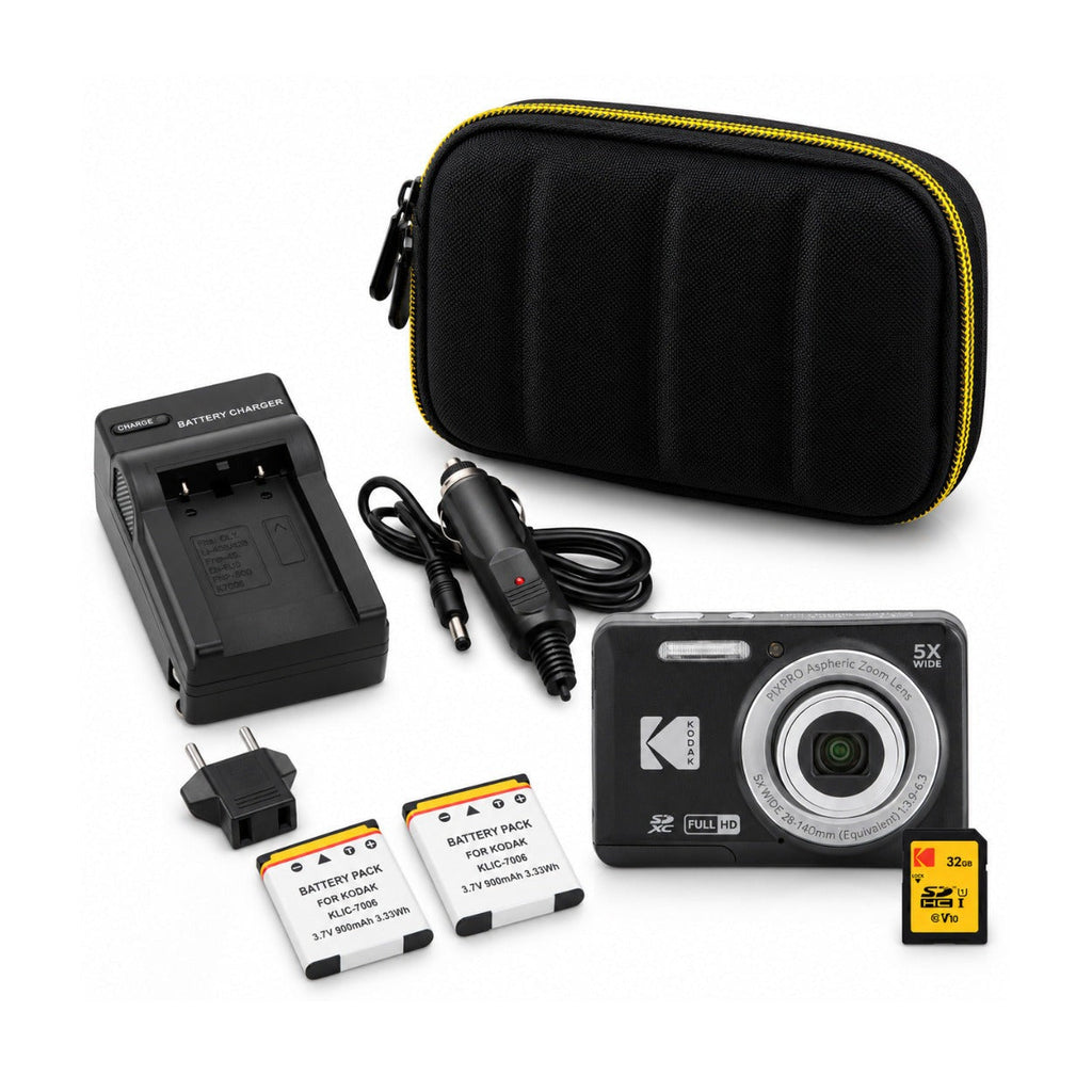 Kodak PIXPRO Friendly Zoom FZ55 Digital Camera (Black) Bundle with Case, Memory Card and Accessories