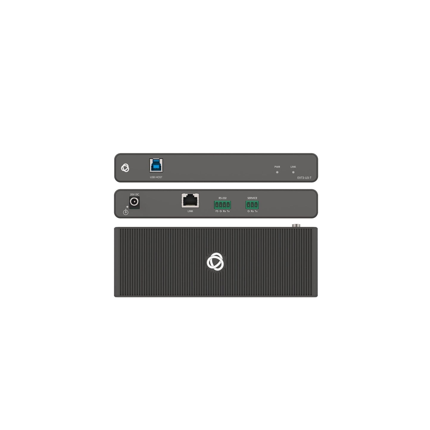 Kramer USB 3.2 Gen 1 Extender with RS232 and FSYNC Extended Reach CAT Transmission LED Indicators