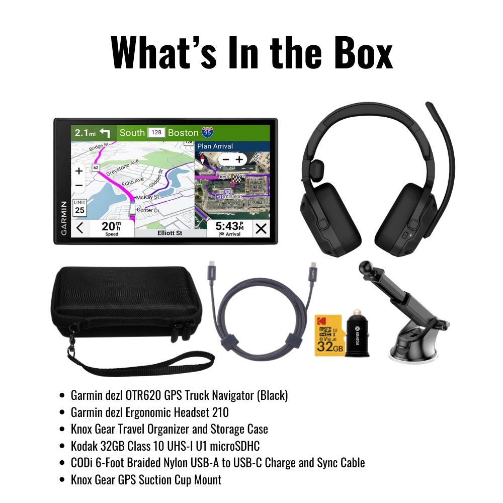 Garmin dezl Ergonomic Headset 210 for Truckers with LED Flashlight (Black, 2-In-1 Edition) Bundle
