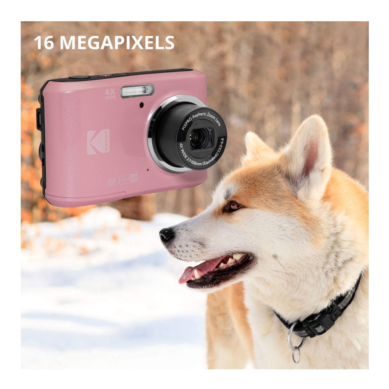 Kodak PixPro FZ45 Friendly Zoom Digital Camera (Pastel Pink) & 32GB Card Bundle