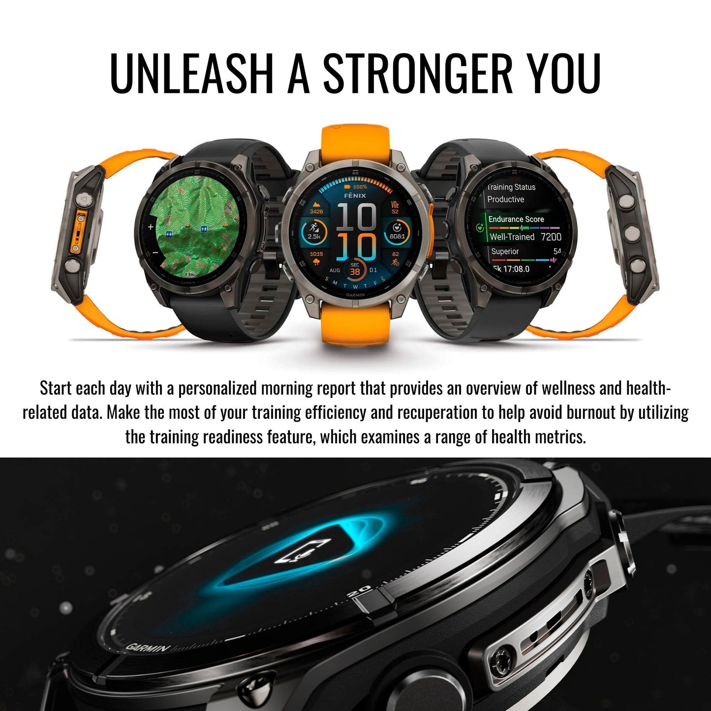 Garmin Fenix 8 Sapphire 47mm GPS Smartwatch (Spark Orange and Graphite) with Charger Stand Bundle