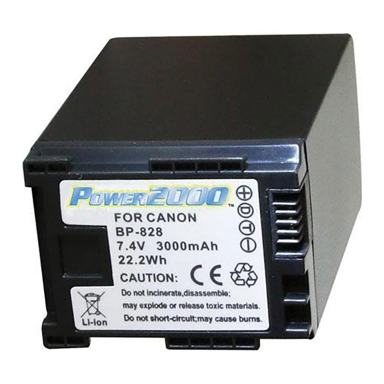 Power2000 BP-828 7.4V 3000mAh Replacement Lithium-Ion Camcorder Battery for Canon ACD-788 (Black)