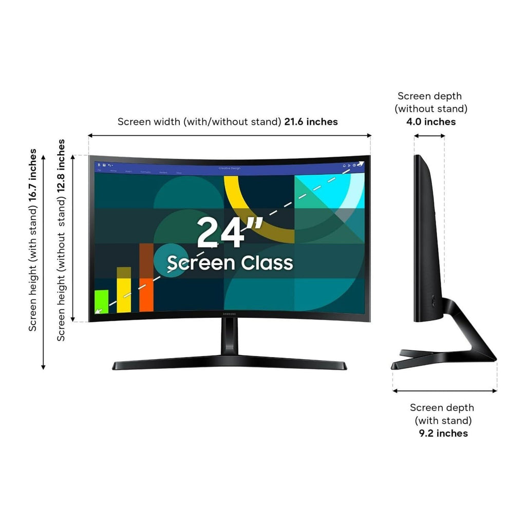Samsung Essential S3 S36GD 24-Inch FHD 1800R Curved Monitor (Black)