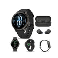 Garmin Venu 4 41mm AMOLED (Slate/Black) GPS Smartwatch with Earbuds Bundle