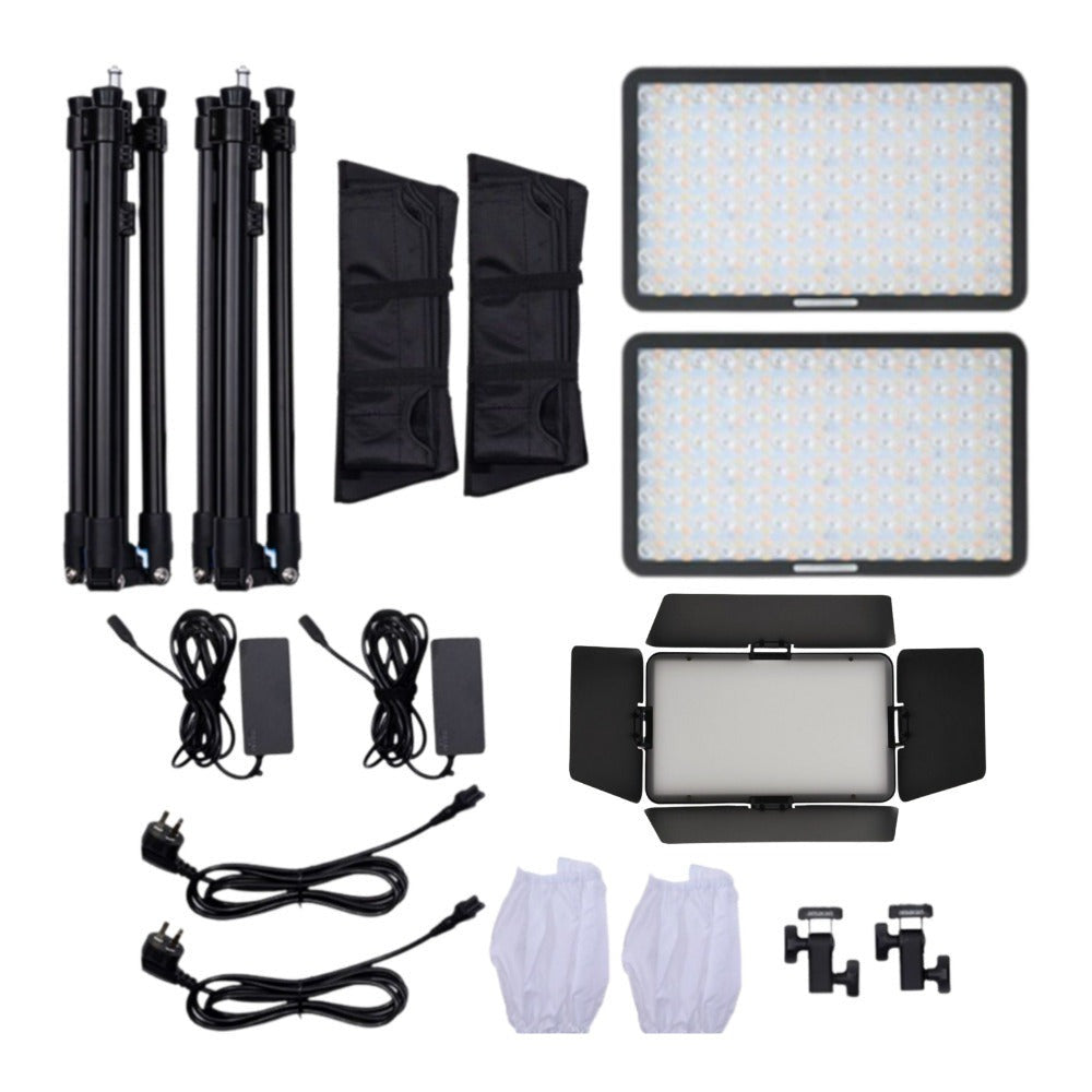 amaran Pano 60c 2-Light Kit (Charcoal) Bundle with Barn Doors