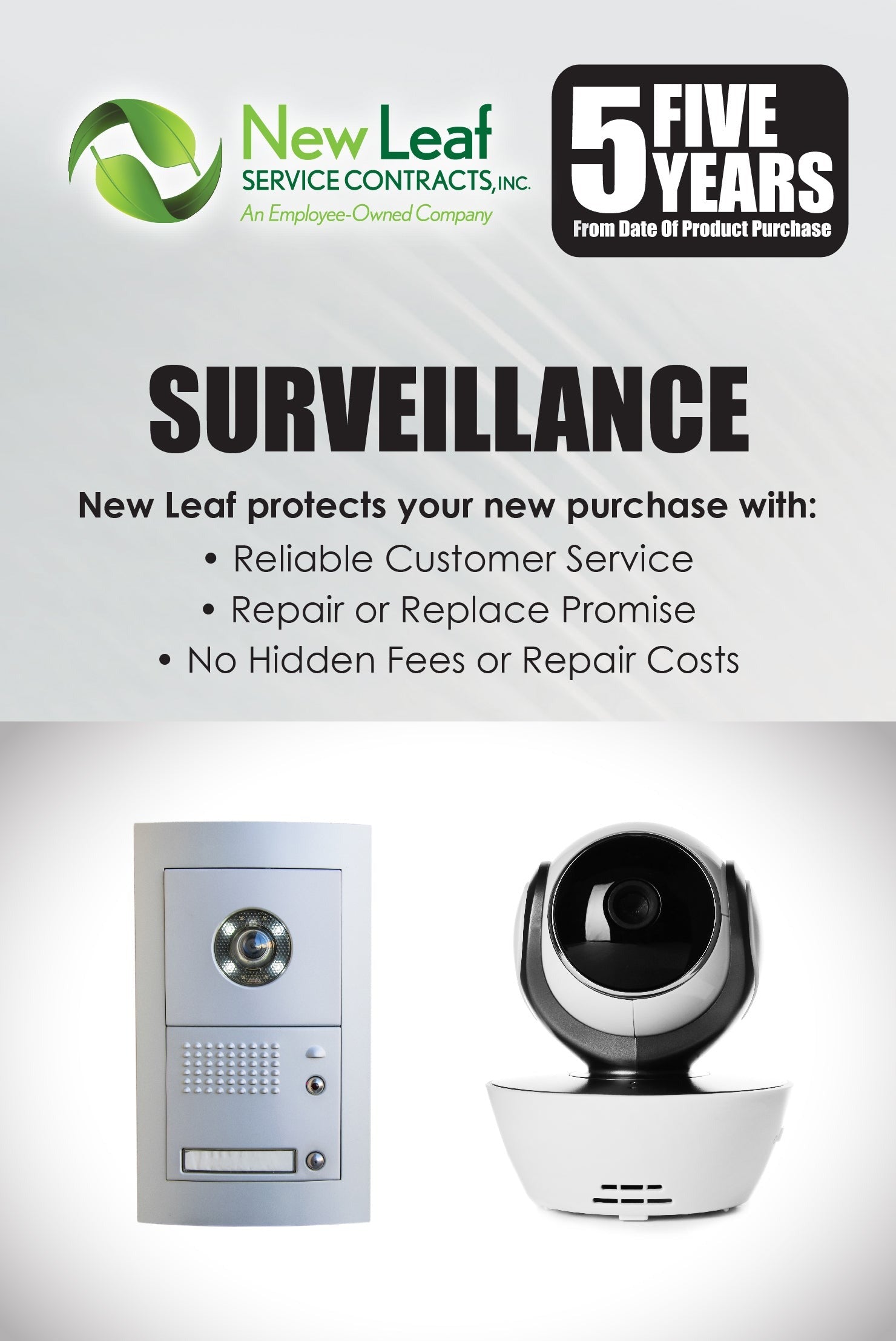 New Leaf 5-Year Surveillance Service Plan for Products Retailing Under $5,000