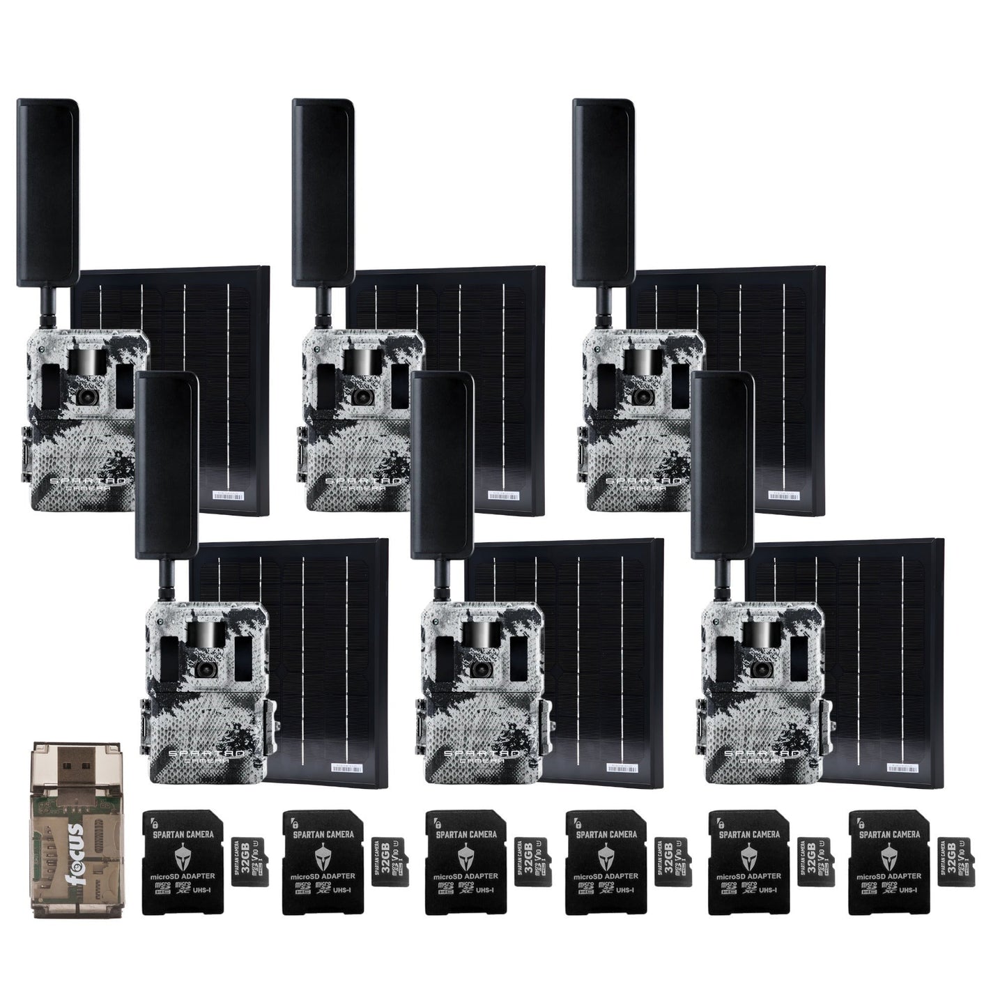 Spartan GoLive2 4G/LTE Trail Camera 6-Pack Bundle with Solar Panel & Accessories