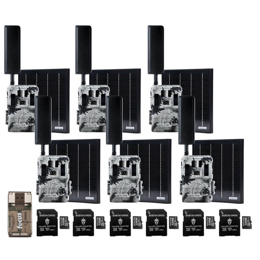 Spartan GoLive2 4G/LTE Trail Camera 6-Pack Bundle with Solar Panel & Accessories