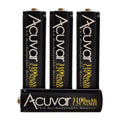 Acuvar 4 High-Capacity AA Rechargeable Batteries 3100mAh NiMH with Charger