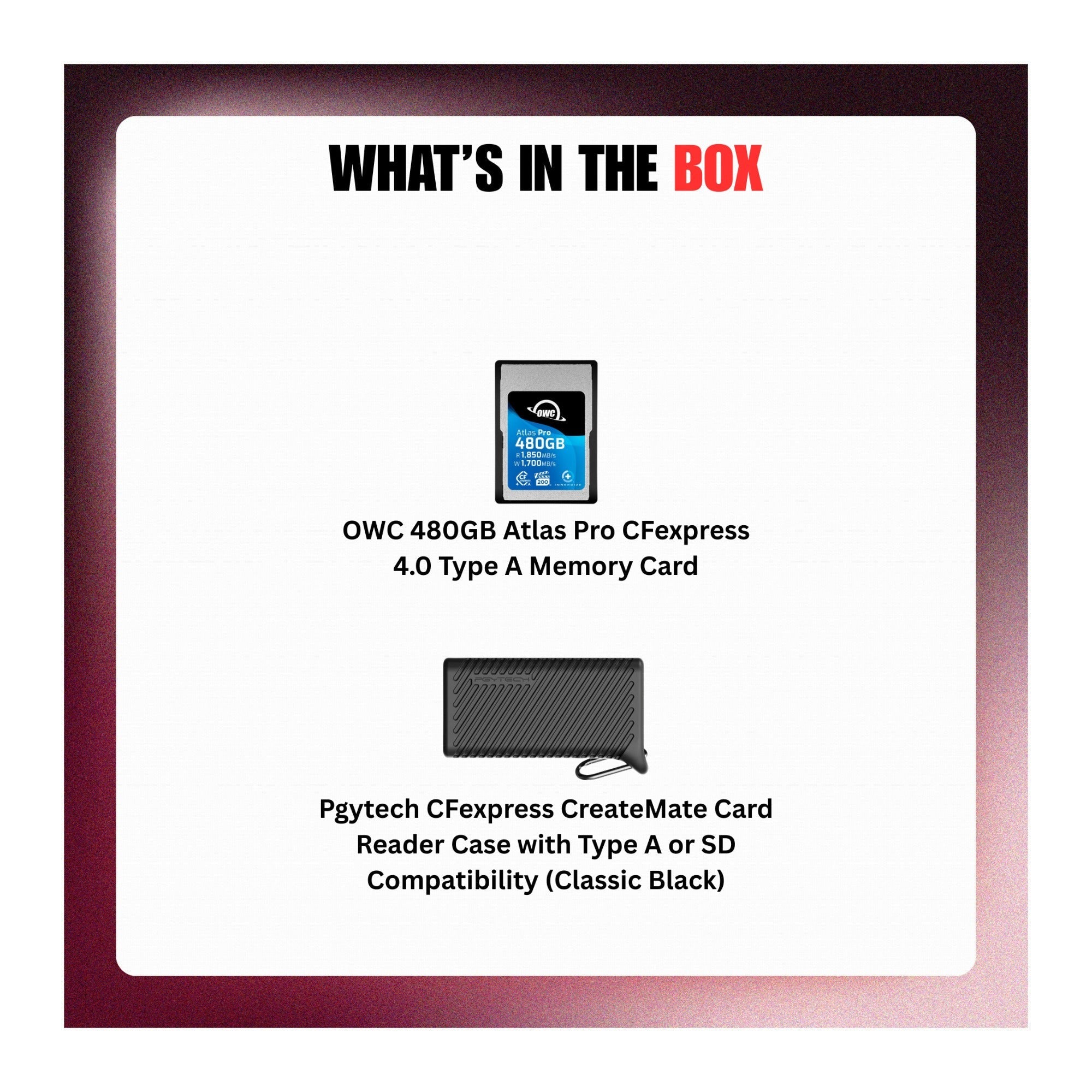 OWC 480GB Atlas Pro CFexpress 4.0 Type A Memory Card with Card Reader Bundle