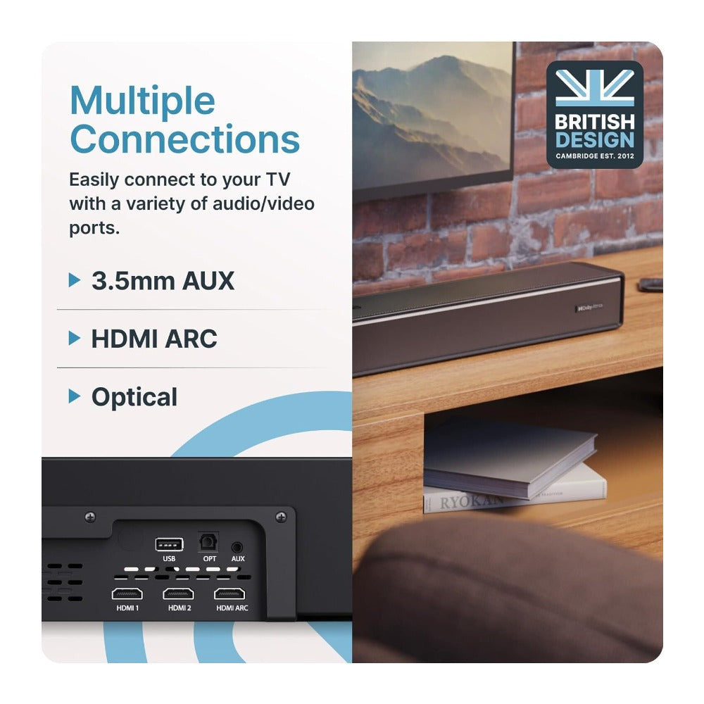 Majority Sierra Dolby Atmos 2.0.2 Channel Soundbar Bluetooth HDMI 3D Sound