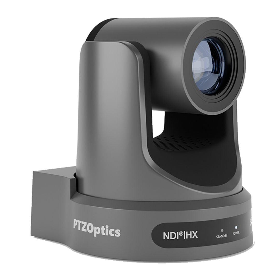PTZOptics Move SE Camera with 12X Optical Zoom Range and Presenter-Lock Auto-Tracking (Gray)