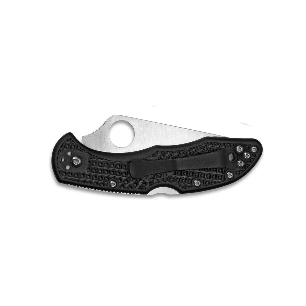 Spyderco Delica 4 7.125-Inch VG-10 Stainless Steel Saber-Ground Blade FRN Folding Knife (Black)