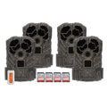Stealth Cam Browtine Trail Camera Bundle with 32GB Memory Card and Card Reader (4-Pack, 9 Items)