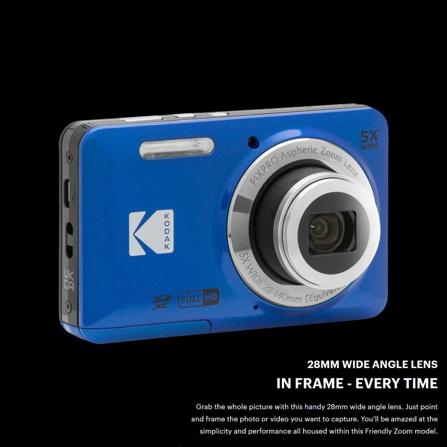 Kodak PIXPRO Friendly Zoom FZ55 Digital Camera (Blue) Bundle