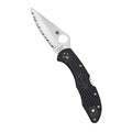 Spyderco Delica 4 Lightweight Serrated SpyderEdge Signature Folding Knife with FRN Handle (Black)