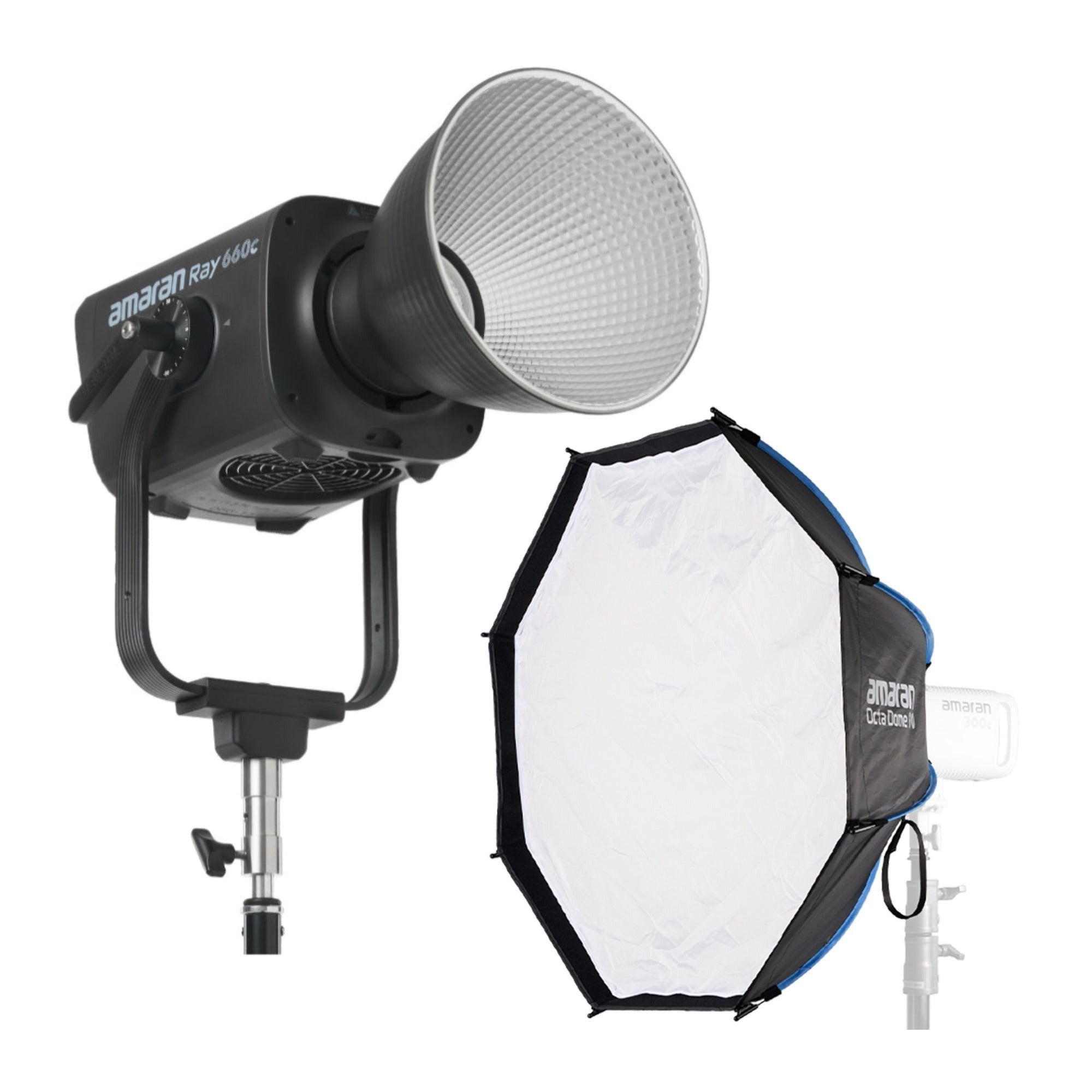 Amaran Ray 660W Full-Color COB Video Light with Octa Dome 90 Softbox Bundle