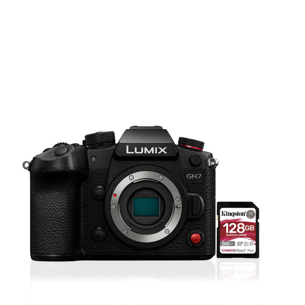 Panasonic LUMIX GH7 Micro Four-Thirds Mirrorless Camera Body with 128GB CFexpress Memory Card Bundle