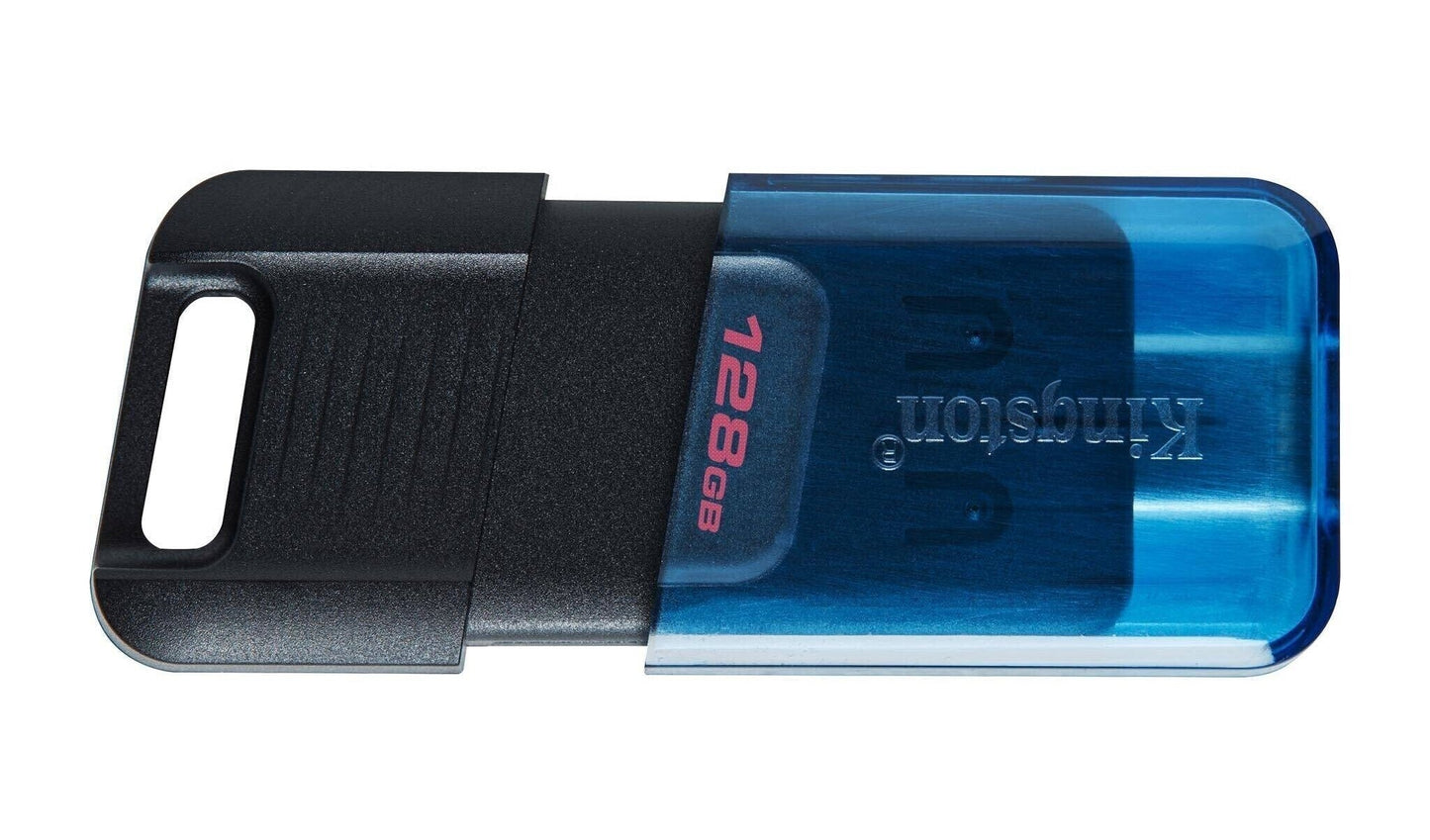 Kingstone 128GB DataTraveler 80 M Flash Drive for USB Type-C Devices with Up To 200MB/s Read Speed