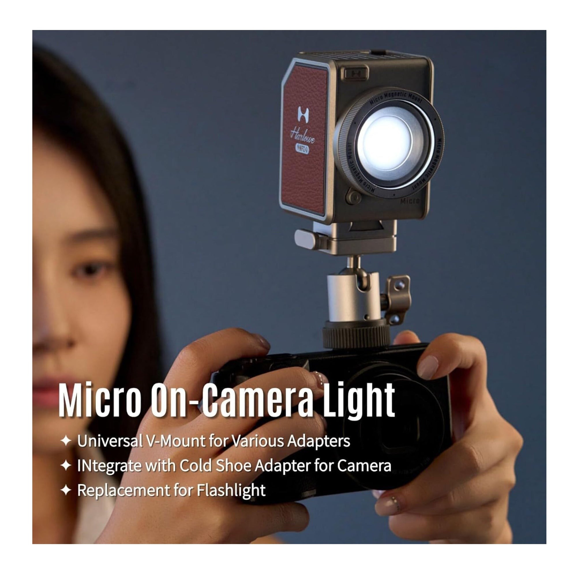 Harlowe Micro Portable LED Light Standard Kit for Camera 8W Bi-Color 2700K-6500K