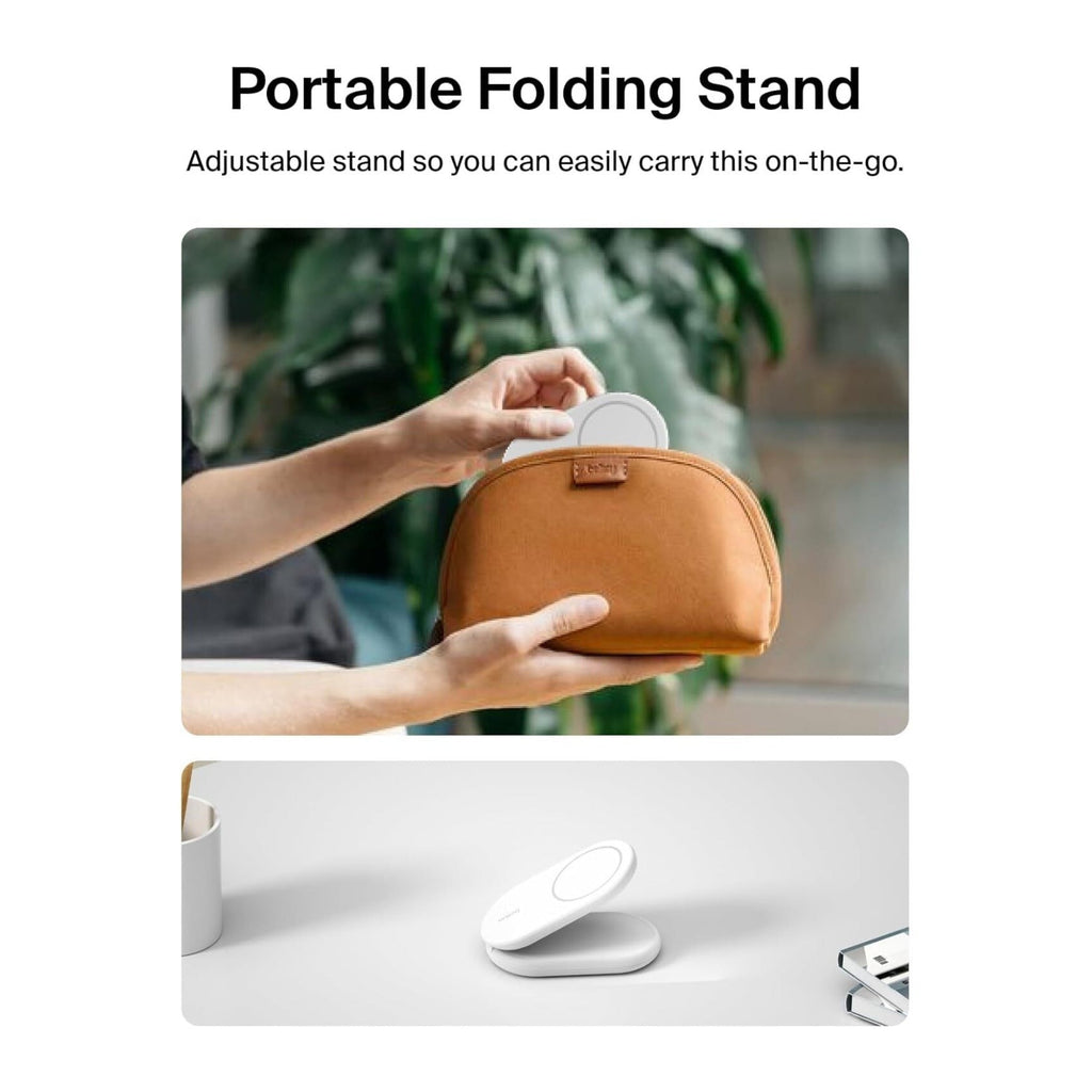 Belkin BoostCharge 15W 2-in-1 Magnetic Foldable Wireless Qi2 Charging Stand (Pink)