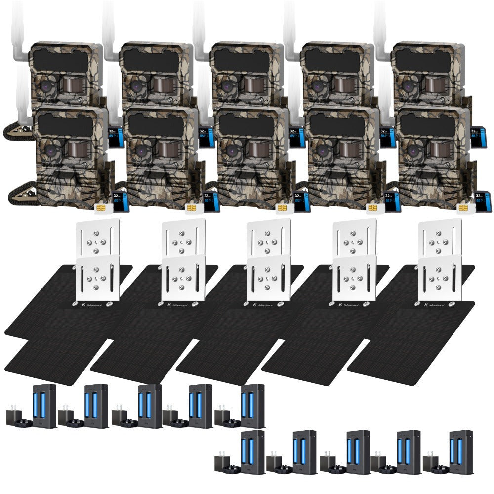 Yellowstone Y2 4G-LTE Cellular Trail Camera (10-Pack) Bundle with Accessories