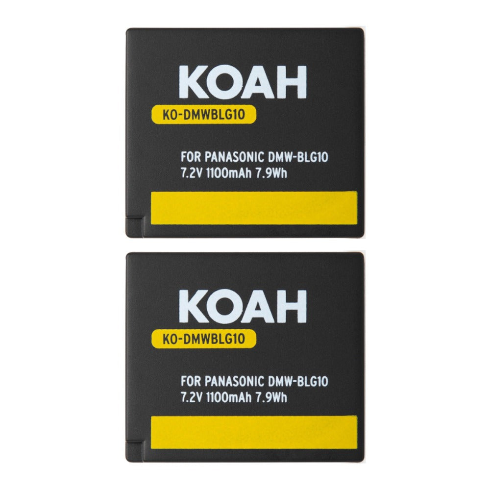 Koah PRO Panasonic DMW-BLG10 2-Pack 1100mAh Battery and Dual Charger