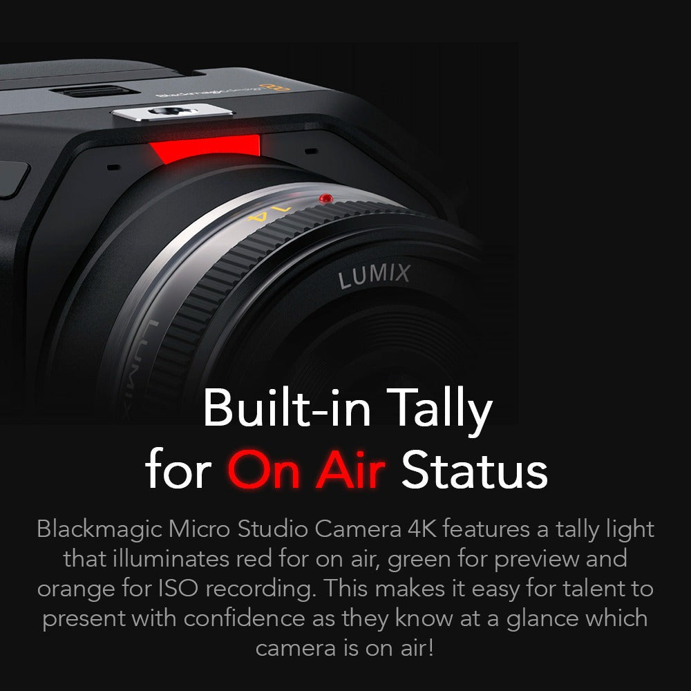 Blackmagic Design Micro Studio Camera 4K G2 with battery, SDI cable, 25' SDI cable, and Cable Ties