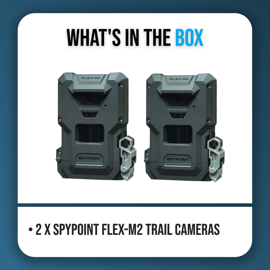 Spypoint FLEX-M2 Trail Camera with 32MP and 90ft Detection Range (2-Pack)