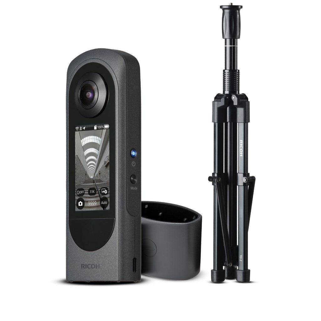 Ricoh THETA X 360-Degree Camera with TD-2 Telescopic Stand and Lens Cap Bundle