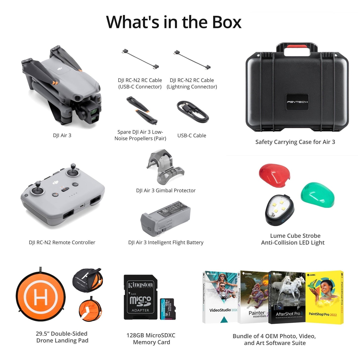 DJI Air 3 Drone Fly More Combo with RC-N2 Controller Complete Kit