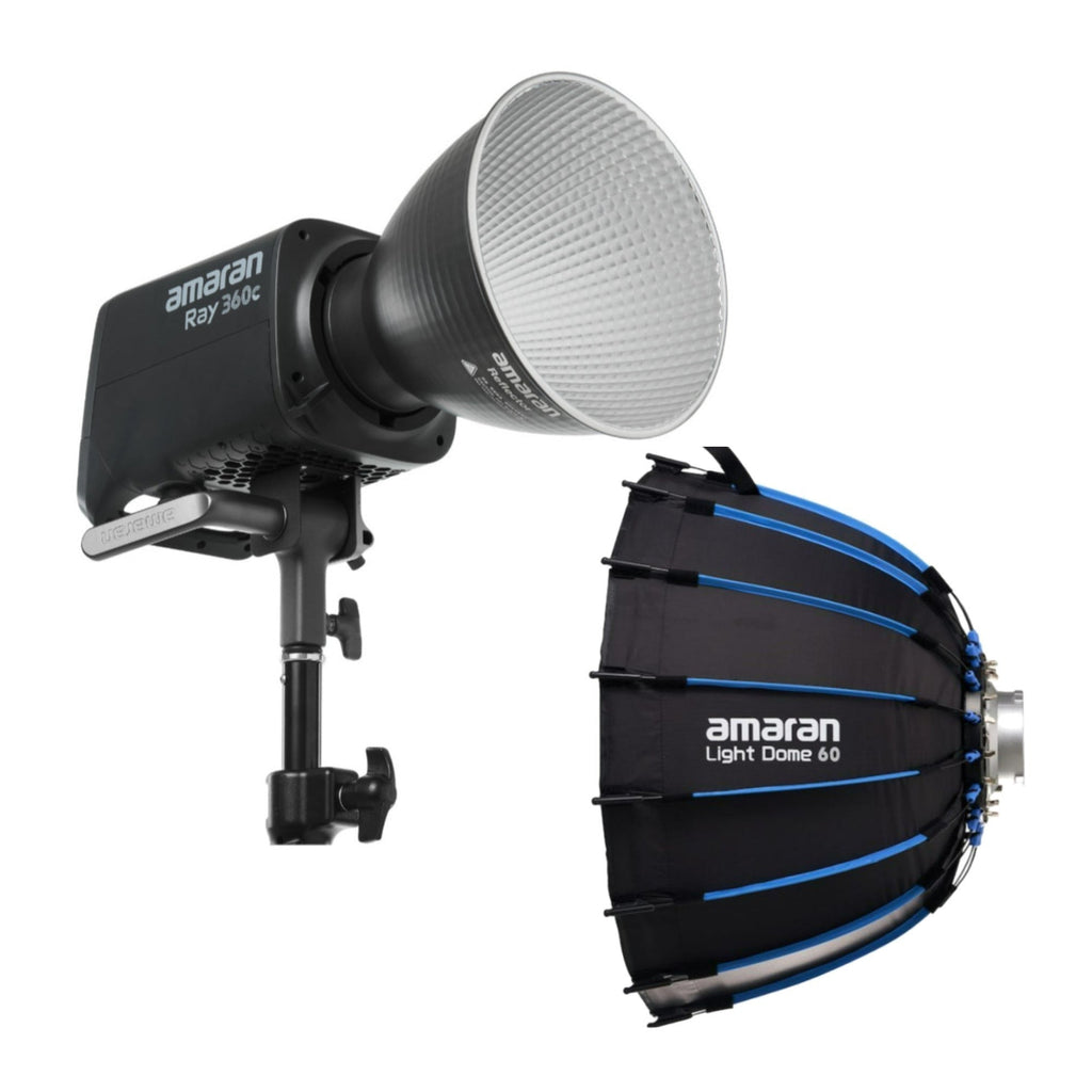 Amaran Ray 360W Full-Color COB Video Light with Light Dome 60 Circular Bowens Mount Softbox Bundle